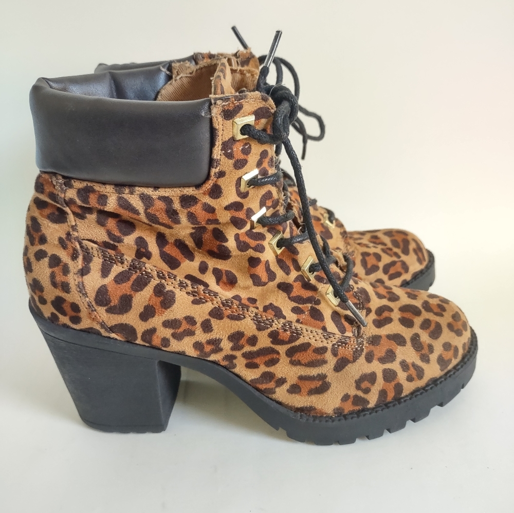 Zigi Soho Animal Print Lace-Up Ankle Boots